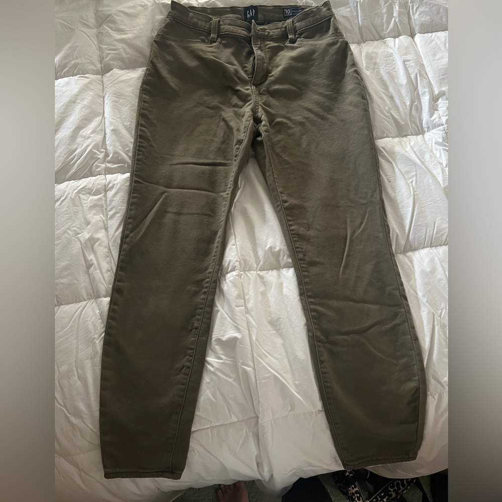 GUC Gap Stretch Skinny Olive Green Pants Size 10